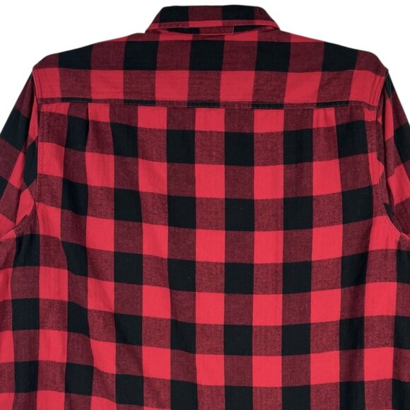 George Men's Red Buffalo Check Button-Down Long Sleeve Shirt 3XL (54-56) Cotton - Picture 4 of 10